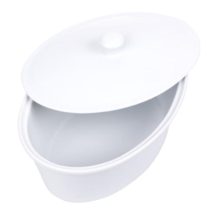 Olympia Whiteware Oval Casserole Dish with Lid 2.2Ltr cb712