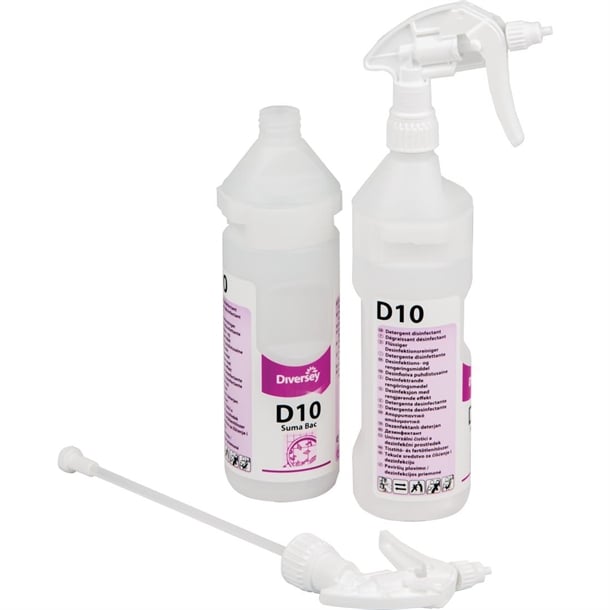 Suma D10 Cleaner and Sanitiser Refill Bottles 750ml (2 Pack) cc116