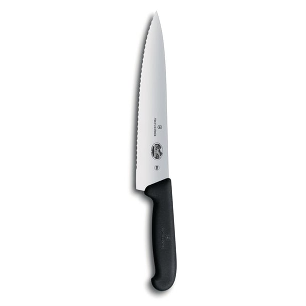 Victorinox Fibrox Serrated Carving Knife Black 25.4cm cc267