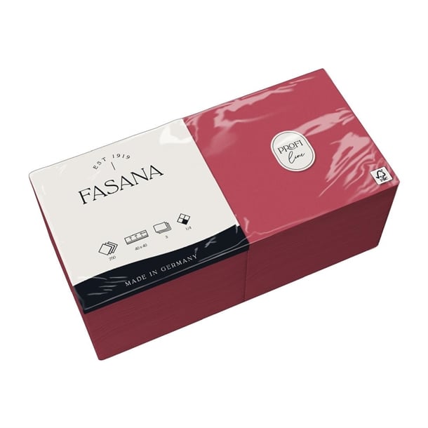 Fasana Dinner Napkin Bordeaux 40x40cm 3ply 1/4 Fold (1000 Pack) cc592