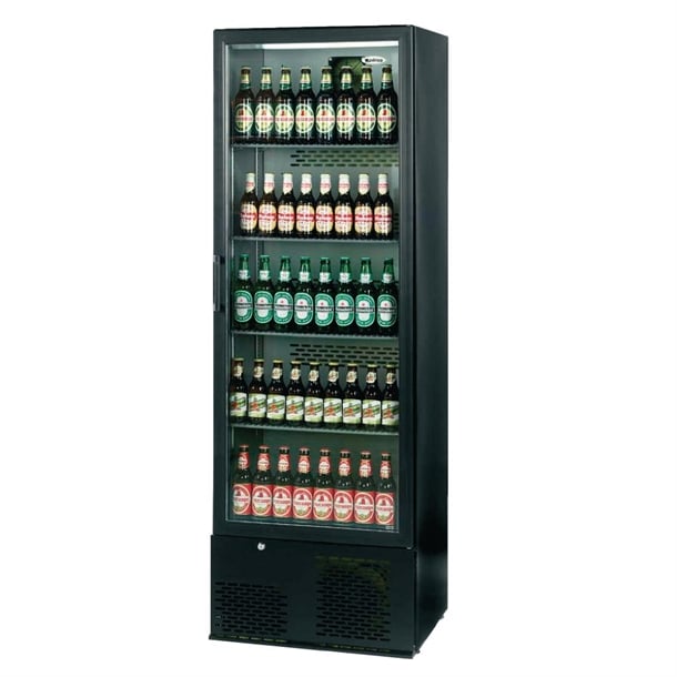 Infrico Upright Back Bar Cooler with Hinged Door in Black ZX10 cc606