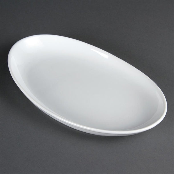Olympia Whiteware French Deep Oval Plates 304mm (4 Pack) cc890
