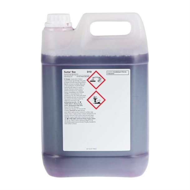 Suma Bac D10 Cleaner and Sanitiser Concentrate 5Ltr (2 Pack) cd517