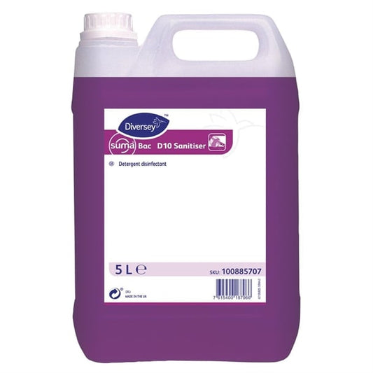 Suma Bac D10 Cleaner and Sanitiser Concentrate 5Ltr (2 Pack) cd517