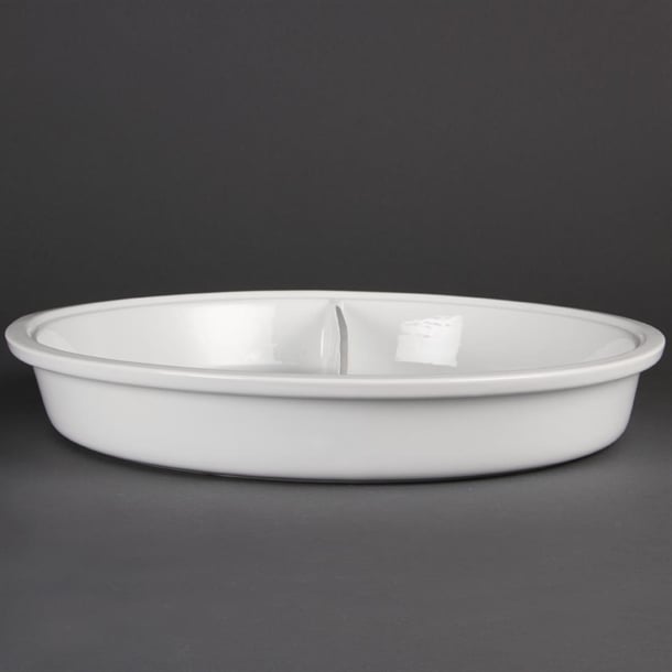 Olympia Whiteware Divided Round Dish 3.5Ltr 123.1oz cd711
