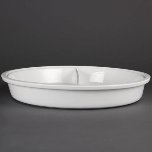Olympia Whiteware Divided Round Dish 3.5Ltr 123.1oz cd711