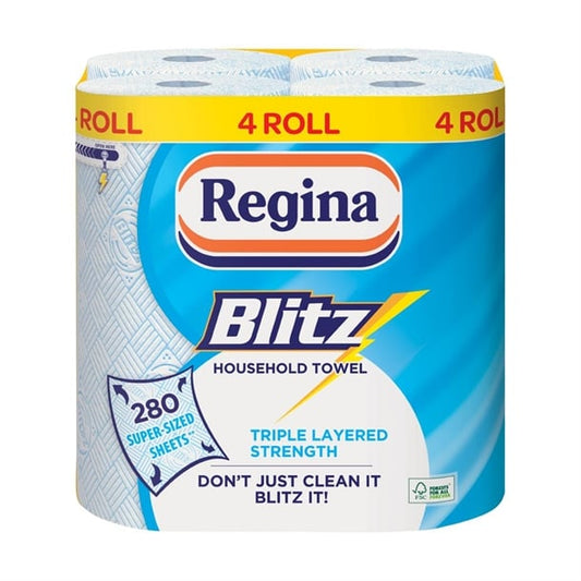 Regina Blitz Household Towel 3-Ply 280 Sheets (4 Pack) cd738