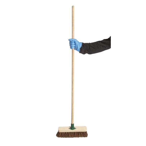 Jantex Wooden Broom Head Stiff Bassine 12in cd798