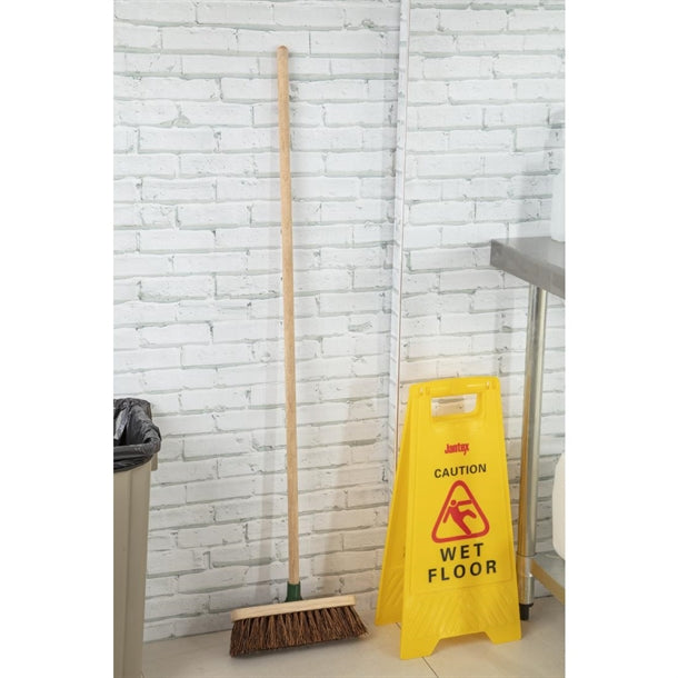 Jantex Wooden Broom Head Stiff Bassine 12in cd798
