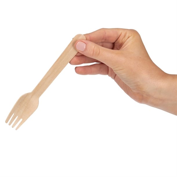 Fiesta Compostable Disposable Wooden Forks (100 Pack) cd903