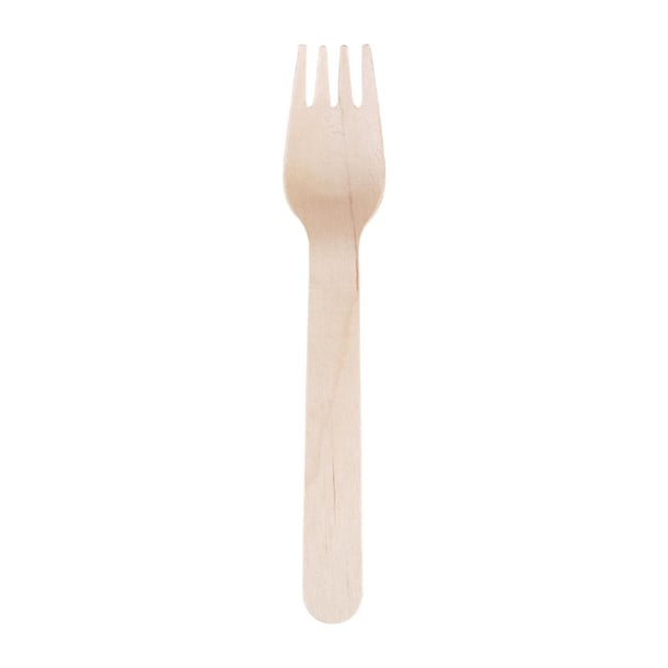 Fiesta Compostable Disposable Wooden Forks (100 Pack) cd903