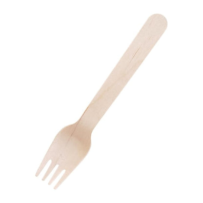 Fiesta Compostable Disposable Wooden Forks (100 Pack) cd903