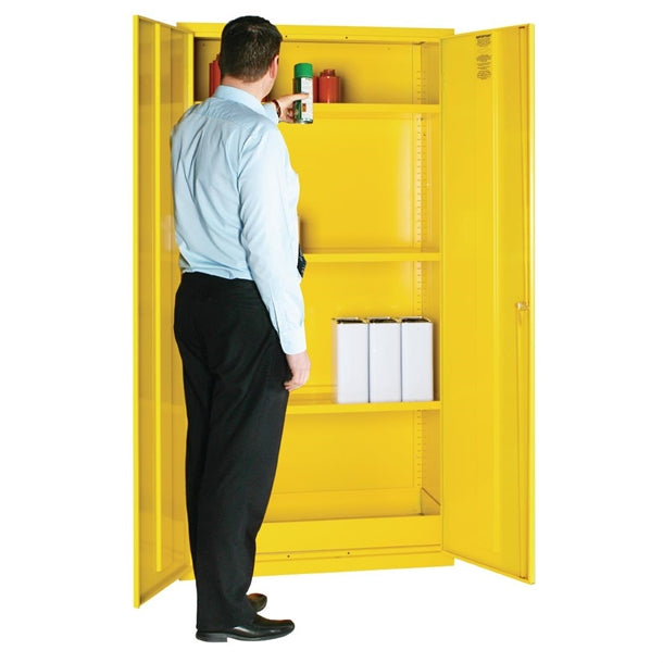 Hazardous Substance Cabinet Double Door Yellow 50Ltr cd996