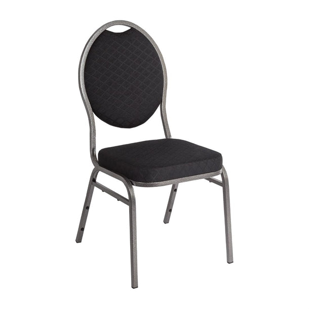 Bolero Oval Back Banquet Chairs Grey & Black (4 Pack) ce142