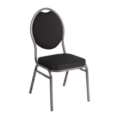 Bolero Oval Back Banquet Chairs Grey & Black (4 Pack) ce142