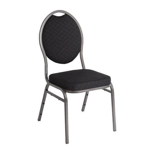 Bolero Oval Back Banquet Chairs Grey & Black (4 Pack) ce142