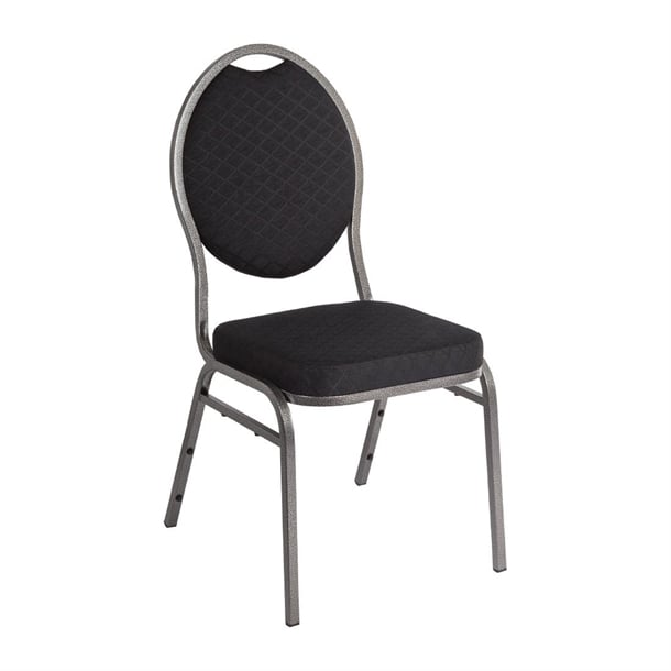 Bolero Oval Back Banquet Chairs Grey & Black (4 Pack) ce142