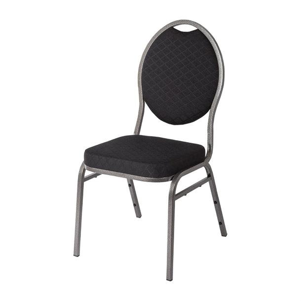 Bolero Oval Back Banquet Chairs Grey & Black (4 Pack) ce142