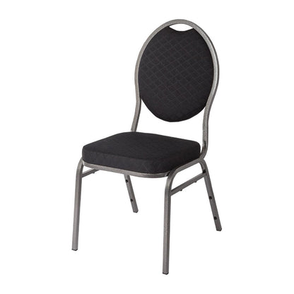 Bolero Oval Back Banquet Chairs Grey & Black (4 Pack) ce142