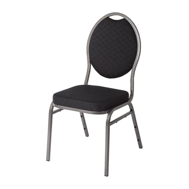 Bolero Oval Back Banquet Chairs Grey & Black (4 Pack) ce142
