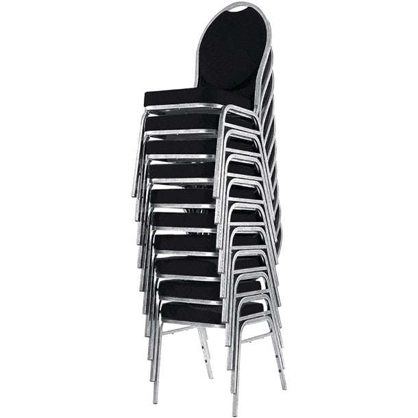 Bolero Oval Back Banquet Chairs Grey & Black (4 Pack) ce142