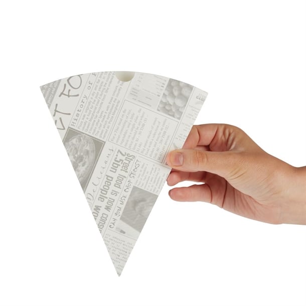 Colpac Biodegradable Newspaper Print Paper Chip Cones 183mm (1000 Pack) ce230