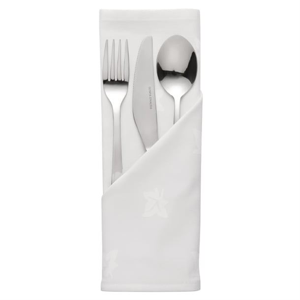 Mitre Luxury Luxor Cotton Napkins Ivy Leaf White p_hb556