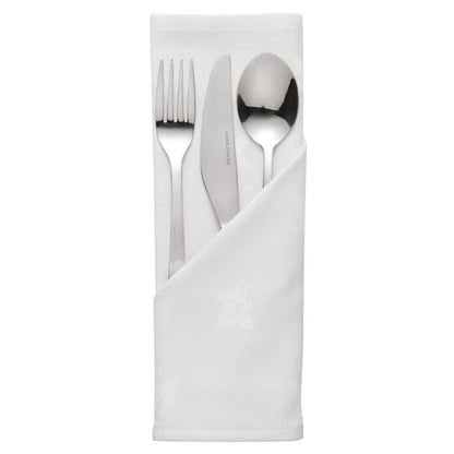 Mitre Luxury Luxor Cotton Napkins Ivy Leaf White p_hb556