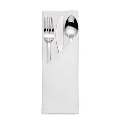 Mitre Luxury Satin Band Napkins Cotton White (10 Pack) hb559