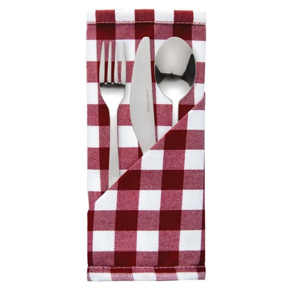 Gingham Polyester Napkins Red Check (10 Pack) hb580