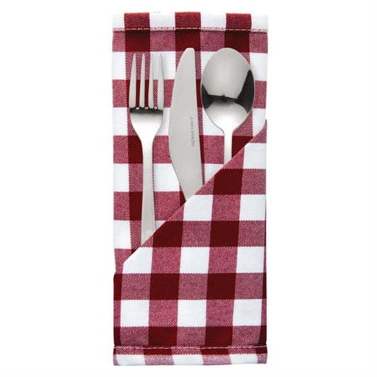 Gingham Polyester Napkins Red Check (10 Pack) hb580