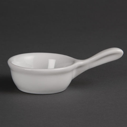 Olympia Whiteware Miniature Pan Shaped Bowls 35ml (12 Pack) ce544