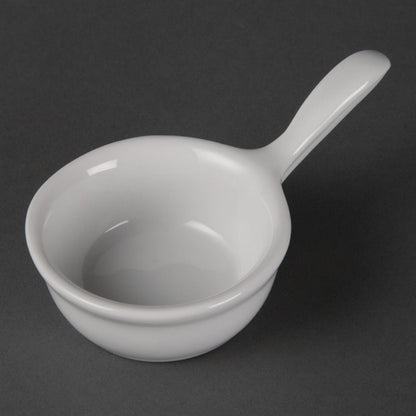 Olympia Whiteware Miniature Pan Shaped Bowls 35ml (12 Pack) ce544