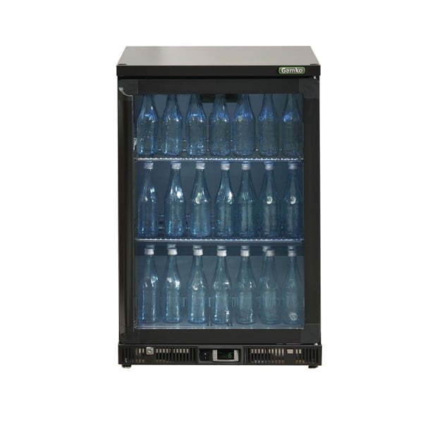 Gamko Bottle Cooler - Single Hinged Door 150Ltr Black ce550