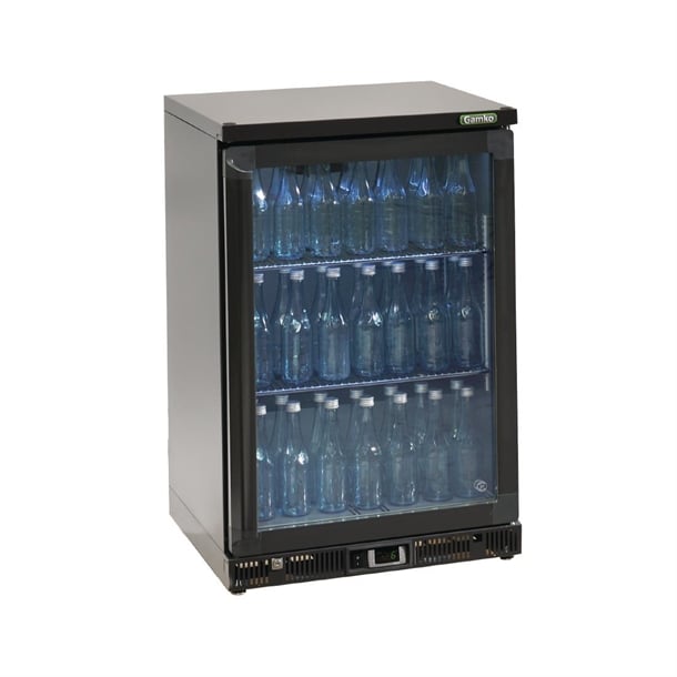 Gamko Bottle Cooler - Single Hinged Door 150Ltr Black ce550