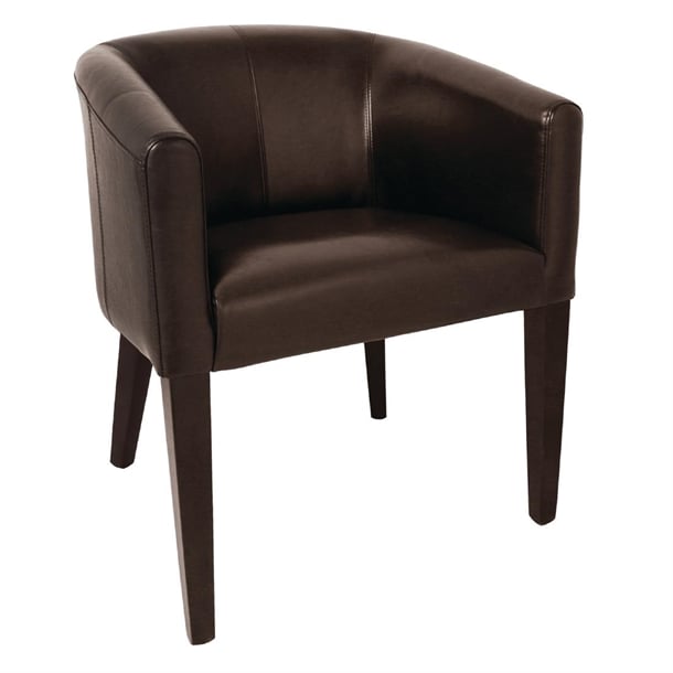 Bolero PU Leather Tub Armchair Dark Brown (Single) ce593