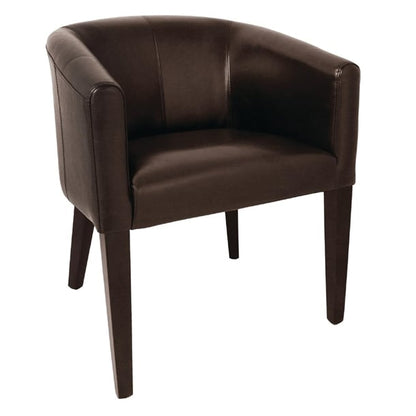 Bolero PU Leather Tub Armchair Dark Brown (Single) ce593