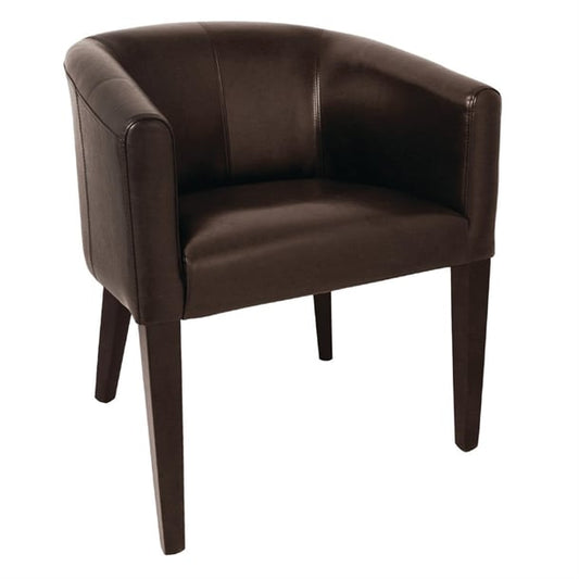 Bolero PU Leather Tub Armchair Dark Brown (Single) ce593