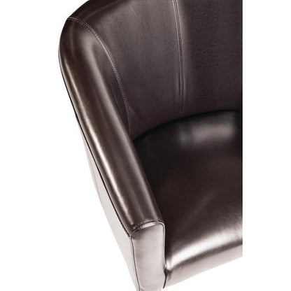 Bolero PU Leather Tub Armchair Dark Brown (Single) ce593