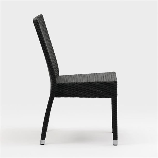 Bolero PE Wicker Side Chairs Charcoal (4 Pack) cf159