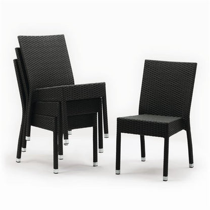 Bolero PE Wicker Side Chairs Charcoal (4 Pack) cf159
