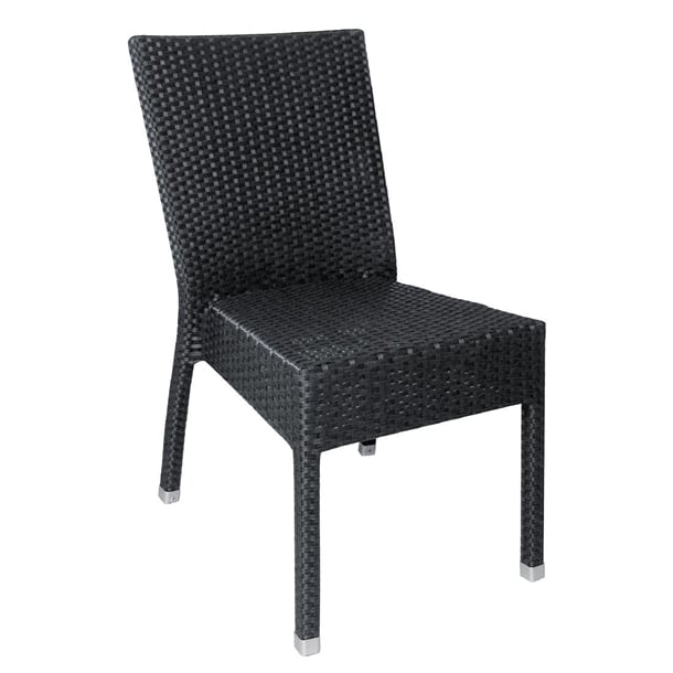 Bolero PE Wicker Side Chairs Charcoal (4 Pack) cf159