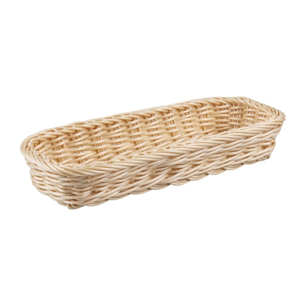 APS Polypropylene Rectangular Rattan Basket 270x100mm cf301
