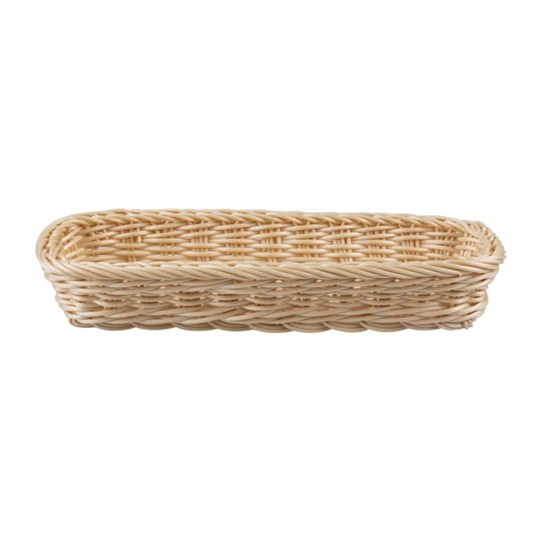 APS Polypropylene Rectangular Rattan Basket 270x100mm cf301