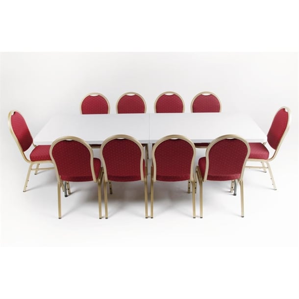 Bolero Rectangular Centre Folding Table White 8ft (Single) cf375