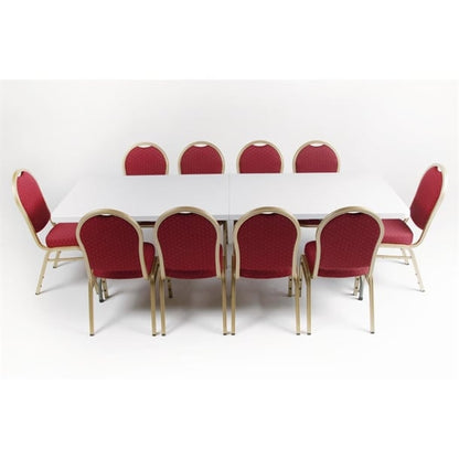 Bolero Rectangular Centre Folding Table White 8ft (Single) cf375