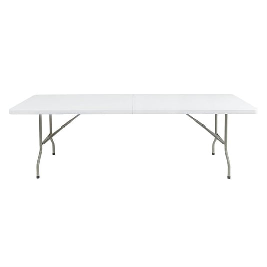 Bolero Rectangular Centre Folding Table White 8ft (Single) cf375