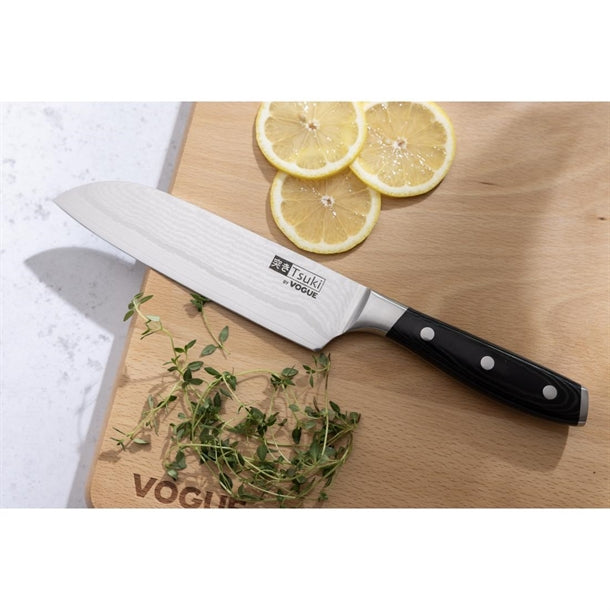 Vogue Tsuki Series 7 Santoku Knife Black 17.5cm cf844