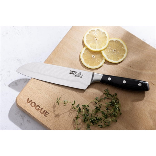 Vogue Tsuki Series 7 Santoku Knife Black 14.3cm cf845