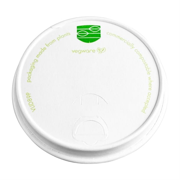 Vegware Compostable 89-Series Paper Hot Cup Lid (1000 Pack) cf887
